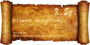 Kliment Szilárd névjegykártya