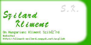 szilard kliment business card